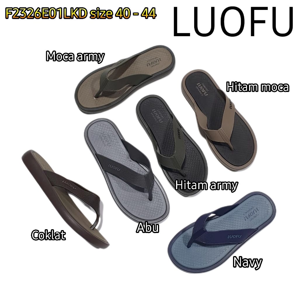 LUOFU ORIGINAL jelly sandal karet empuk murah jepit import sendal japit pria F2326E01LKD