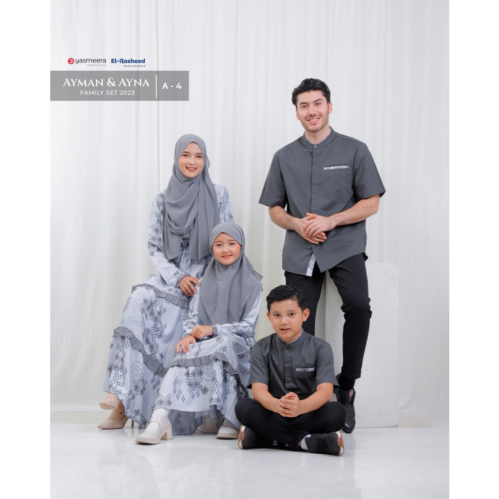 YASMEERA SARIMBIT AYMAN DAN AYNA A4 seragam keluarga lebaran 2023