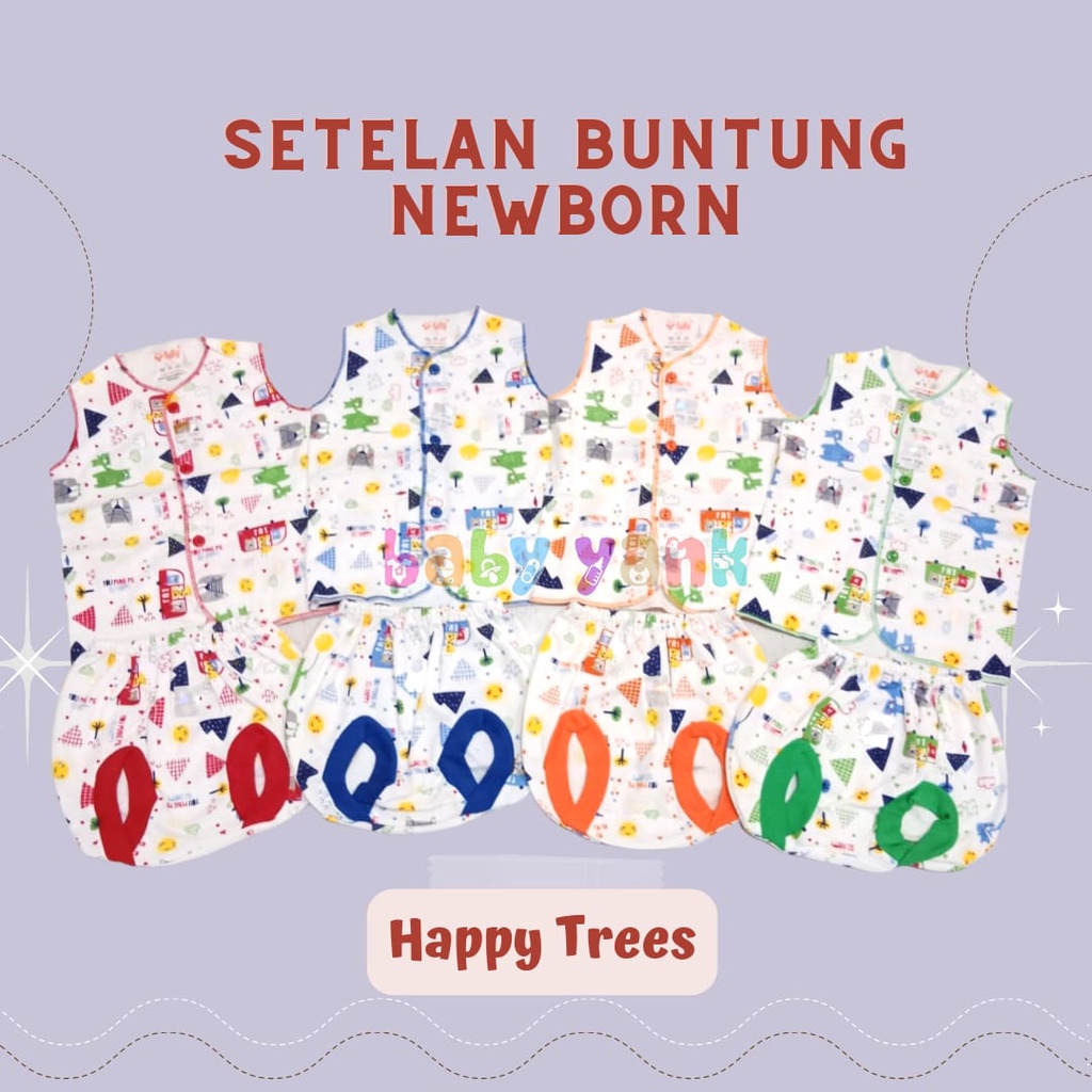 ♥BabyYank♥ 6Pcs/3Stel Baju Bayi Newborn 0 Sampai 3 Bulan Baju Buntung Celana Pop
