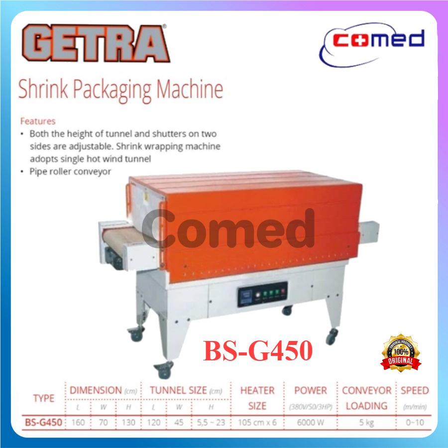 Getra BS-G450 Shrink Packaging Machine / Mesin Penyusut Plastik / Mesin Shrink Packaging Penyusut Pl