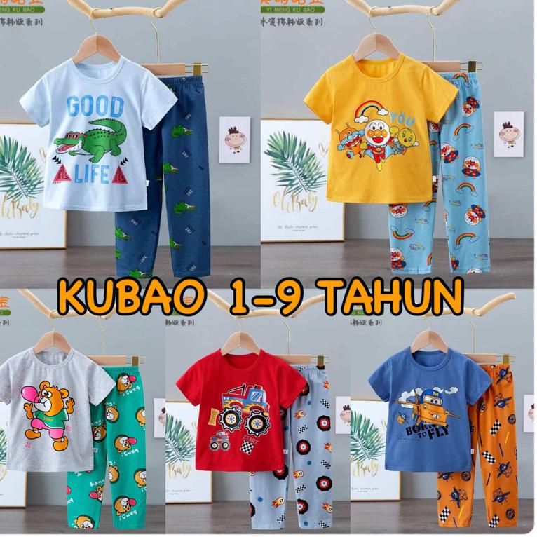 NEW Y99 KUBAO CP BAJU TIDUR ORGANIK ANAK | PIYAMA IMPORT ANAK | SETELAN TIDUR IMPORT BAHAN KATUN ORG