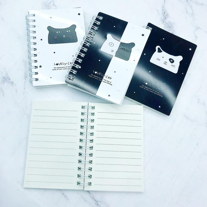 

Buku notes kucing black and white mini