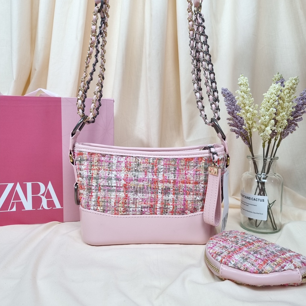 TAS ZARA GIFT SET WANITA TWEED GABRIELLE