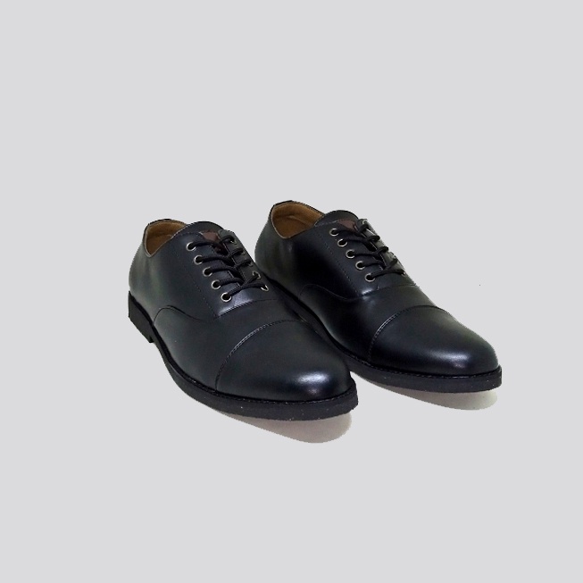 NEWMAN BIG SIZE | Sepatu Pria Full Black Leather Premium Pantofel Tali Laki Ukuran Besar 43-44-45-46-47-48