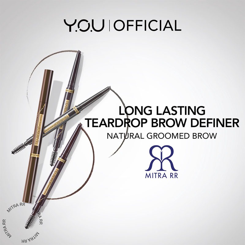 YOU Teardrop Brow Definer | Pensil Alis Waterproof | Pigmented Tahan Lama