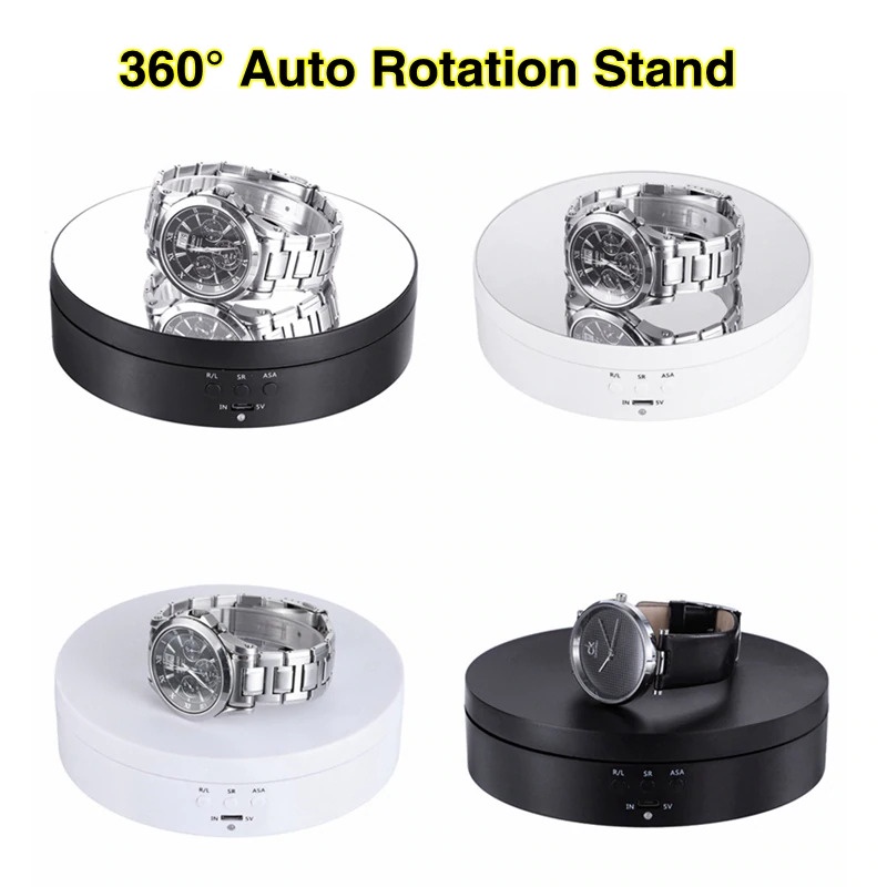 PP Stand Rotating Display Etalase Toko Cincin Perhiasan Fotografi Foto Video Showcase
