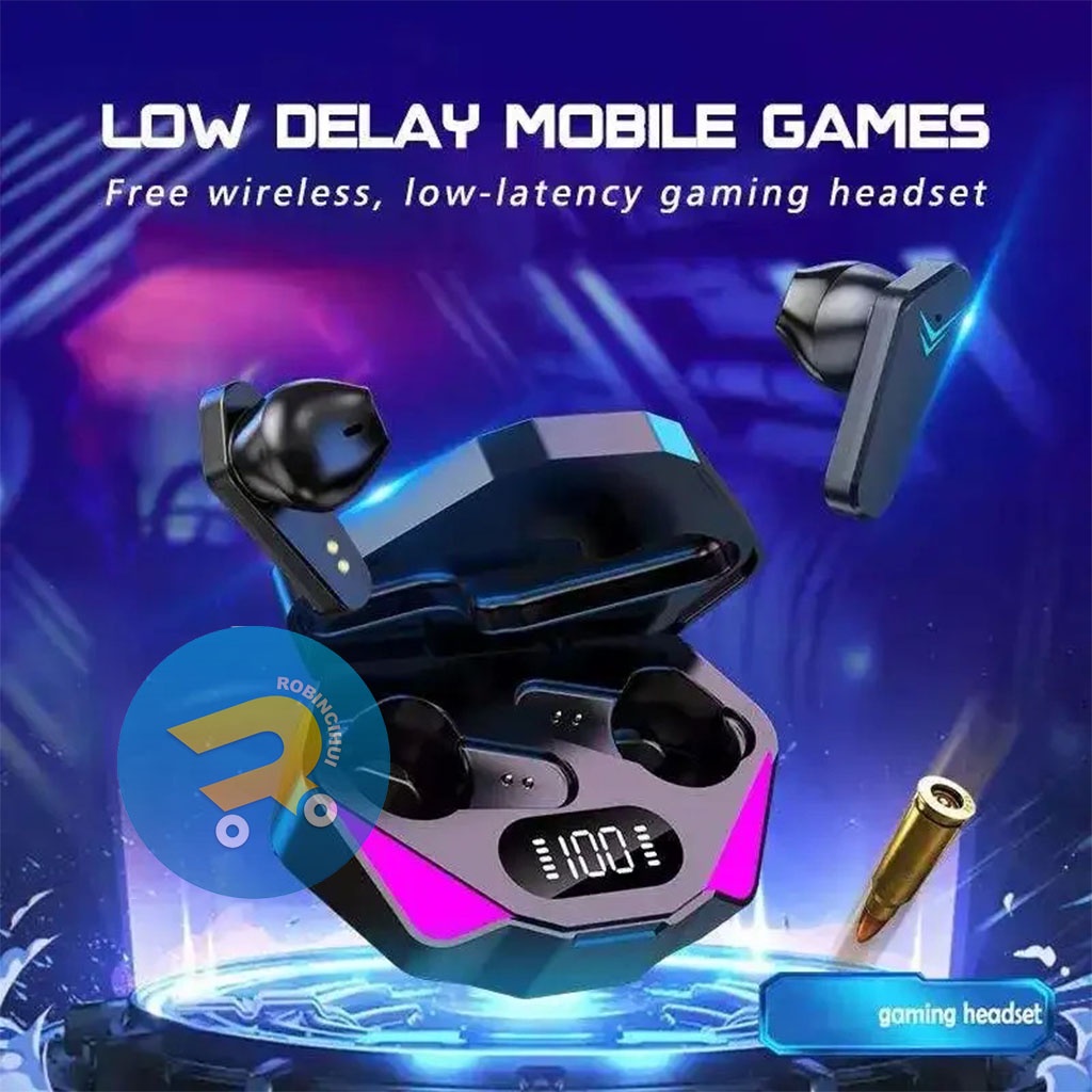 Headset Bluetooth Gaming Stereo X15 / Earphone Bluetooth Gaming / Earphone Bluetooth Game / Handsfree Bluetooth game / Handsfree Bluetooth gaming - Airbuds - Headset gaming - headset game - Henset gaming - Henset game - Hedset gaming - Headset game