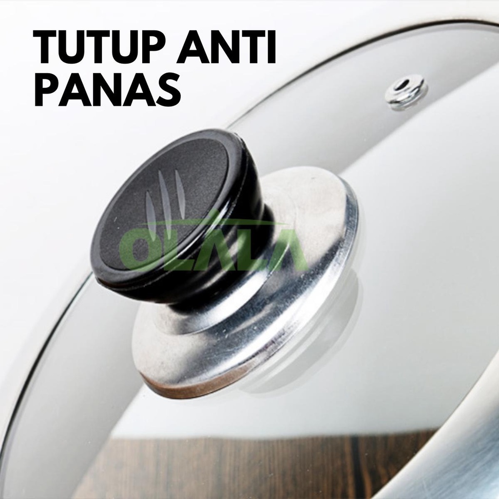 TUTUP PANCI KUALI STAINLESS KACA HANDLE KNOP PENTOL ANTI PANAS  OLL-CH4533