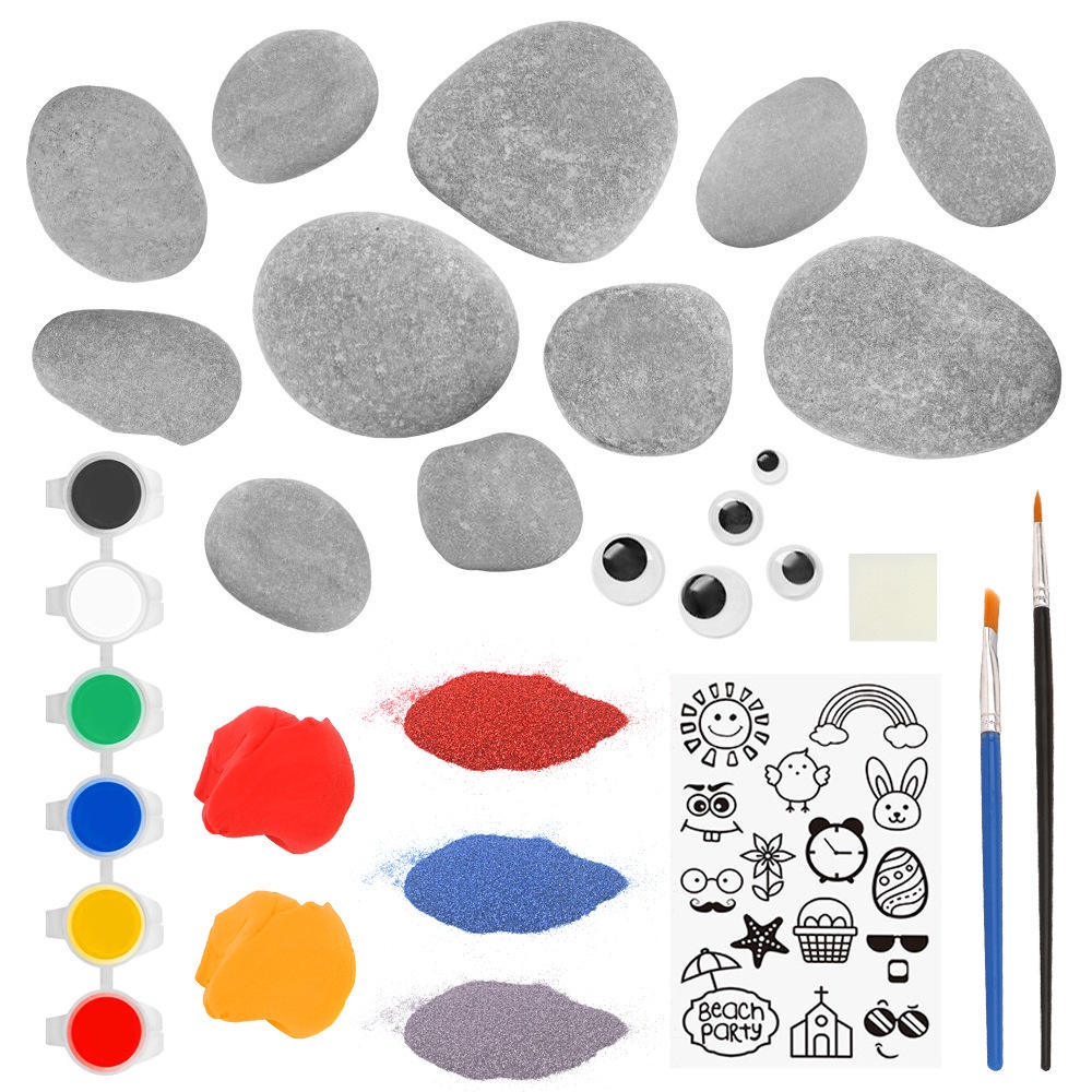 Mainan DIY Melukis 3D Stone Pet Painting Set Mainan Montessori Anak