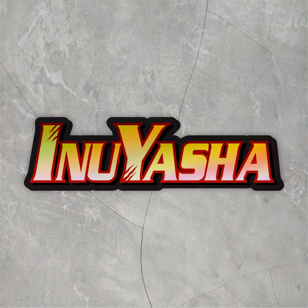 Sticker Anime Hologram InuYasha Sticker case hp dll ukuran 9,6 cm