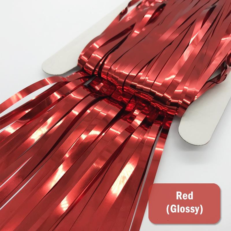 MMM Tirai Pesta Ulang Tahun Tirai Rumbai Plastik Chrome Foil 99 x 180 Cm Foil Curtain Backdrop Curtain Selinger Metalik Import Murah