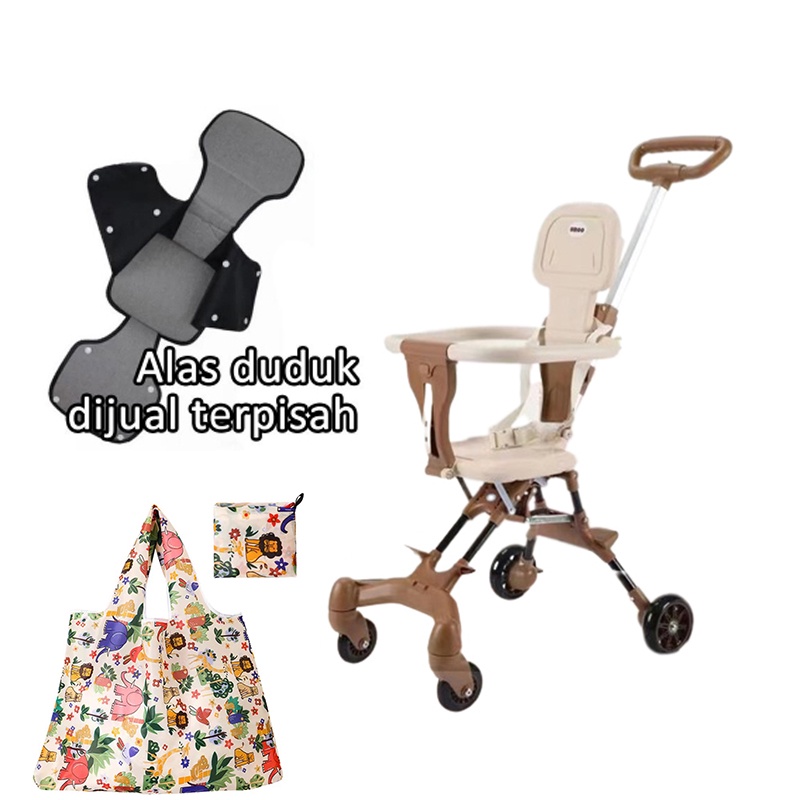 FLYBB Magic Stroller Baby 2 Way Travel Lightweight Foldable-01 Cream+alas+tas