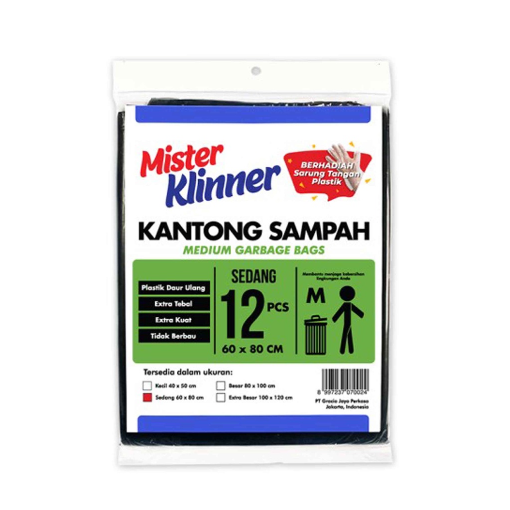 Mister Klinner/ Kantong Sampah/ Plastik Sedang/ UK.M 12pcs