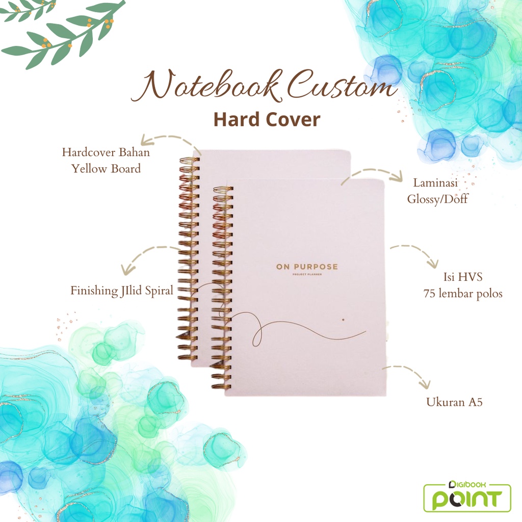 

Notebook Custom Murah Hardcover - Jilid Spiral A5