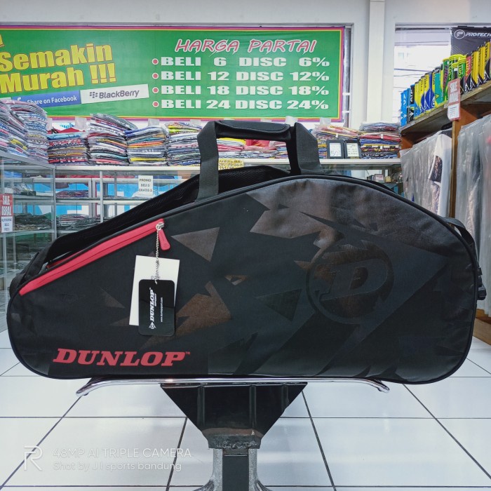 Tas Raket Raet Badminton Bulutangkis Tenis Dunlop Elite