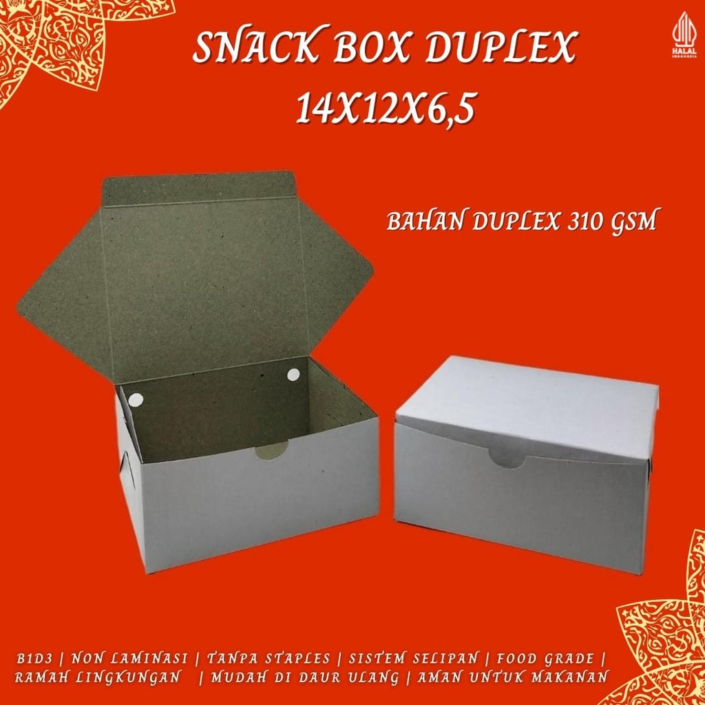 Box Snack Snack Box 14x12 Tebal 310 Gsm (B1D3-Non Laminasi)