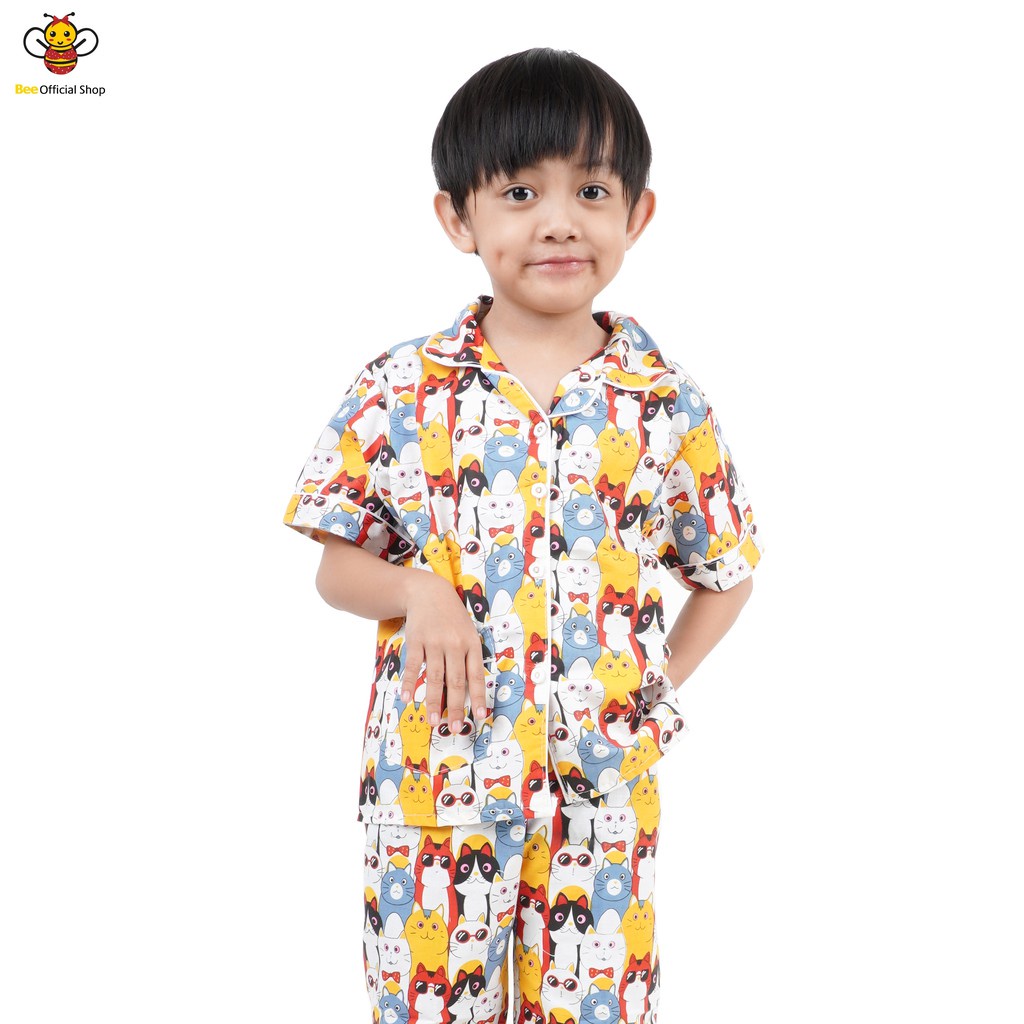 BEE - Piyama Anak CP Setelan Baju Tidur Anak Bahan Katun Motif Karakter 1010