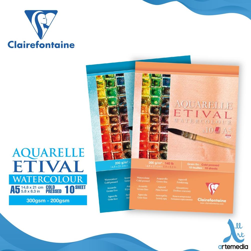 

Watercolor Pad Clairefontaine Etival A5 Cold Pressed