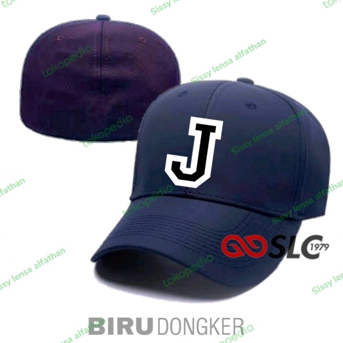 hat / topi baseball build up inisial huruf j navy custom angka huruf y55