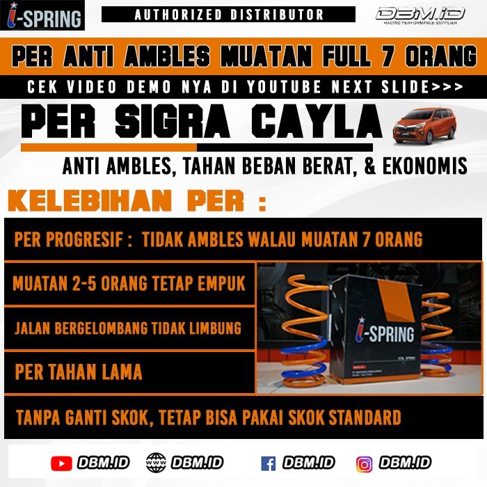 FREE ONGKIR PER COIL SPRING ISPRING I-SPRING SIGRA CALYA 2016-2020+ NOT KAYABA FREE ONGKIR