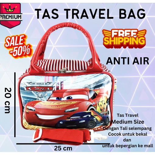 COD ~ 2in1 Travel Bag ANTI AIR ANAK &amp; DEWASA KARAKTER Jinjing + Selempang (TAS KOPER JINJING/TAS RENANG) Tas Travel Tas lebaran Tas mudik tas jinjing tas ransel tas multifungsi tas anak Travel Korea