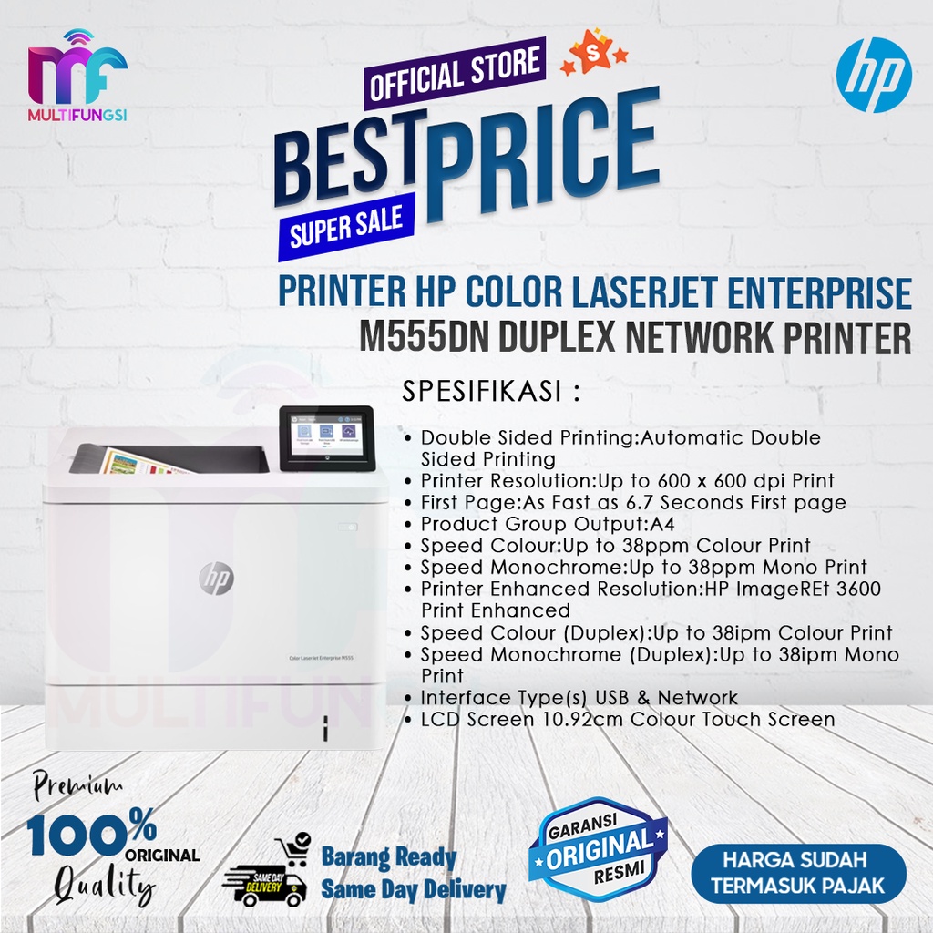 Printer HP Color LaserJet Enterprise M555dn Duplex Network Printer