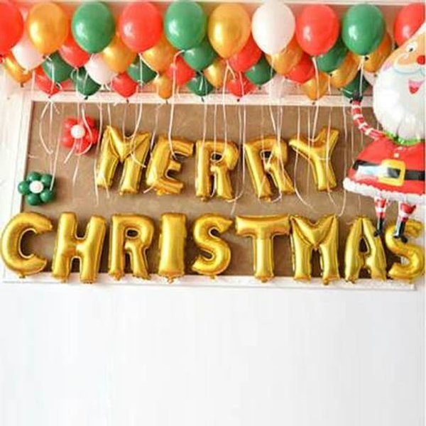 Balon Foil Huruf Set Merry Christmas / Balon Tulisan Merry Christmas / Balon Merry Christmas / Balon Set Merry Christmas