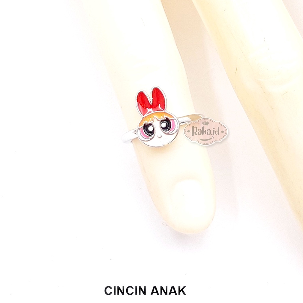 Cincin Anak Perempuan Cincin Anak Anti Karat Motif Powerpuff Girl PPG Bubble 1264 1265 1266