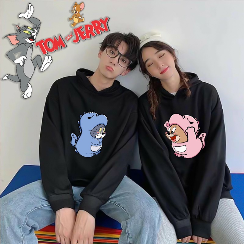 Couple Hoodie ( Tebal ) Tom &amp; Jerry Dino Cute Oversize Korea Style | Dhea Fashion