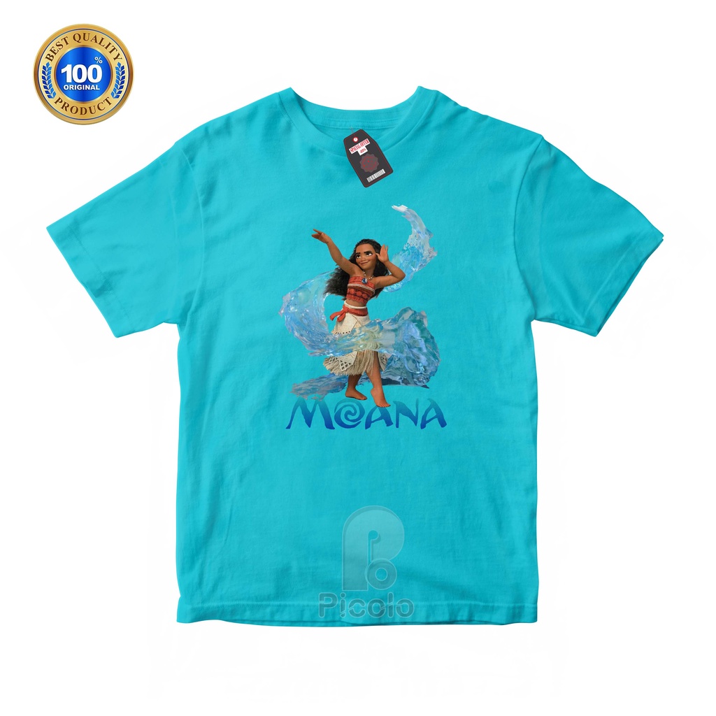 (FREE NAMA) BAJU KAOS ATASAN ANAK MOTIF KARAKTER DISNEY MOANA Bahan COTTUN