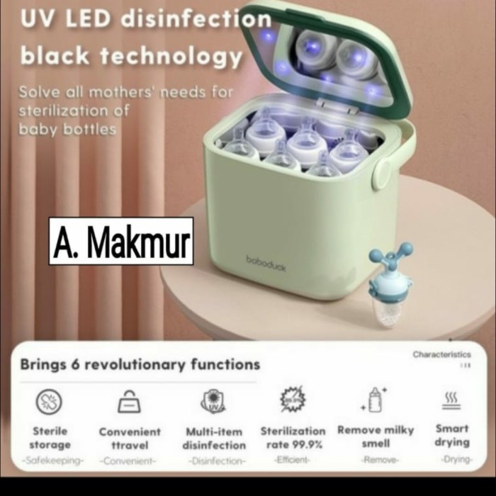 Terlaris Boboduck Uv Mini Sterilizer & Dryer Portable Milk Bottle Box Bag.