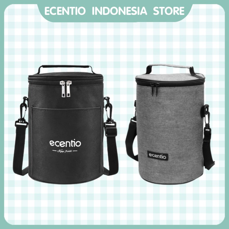 ecentio rantang tas bekal alumunium foil lunch bag besar tas tempat makanan tas tahan panas waterproof kotak makan totebag tas tote round