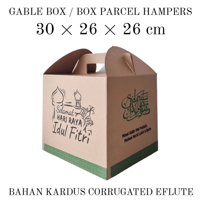 

Box Hampers Parcel Lebaran 30X26X26 /Gable Box Idul Fitri 087