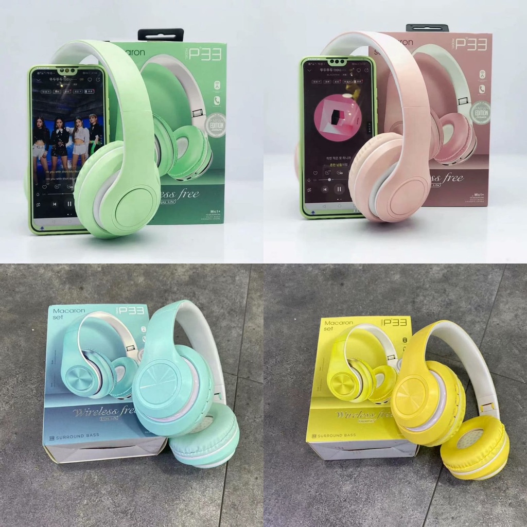 Headphone bluetooth Bando Macaroon P33/FS889 Headset inpods MacaroonHeadphone bluetooth Bando Macaroon P33/FS889 Headset inpods Macaroon