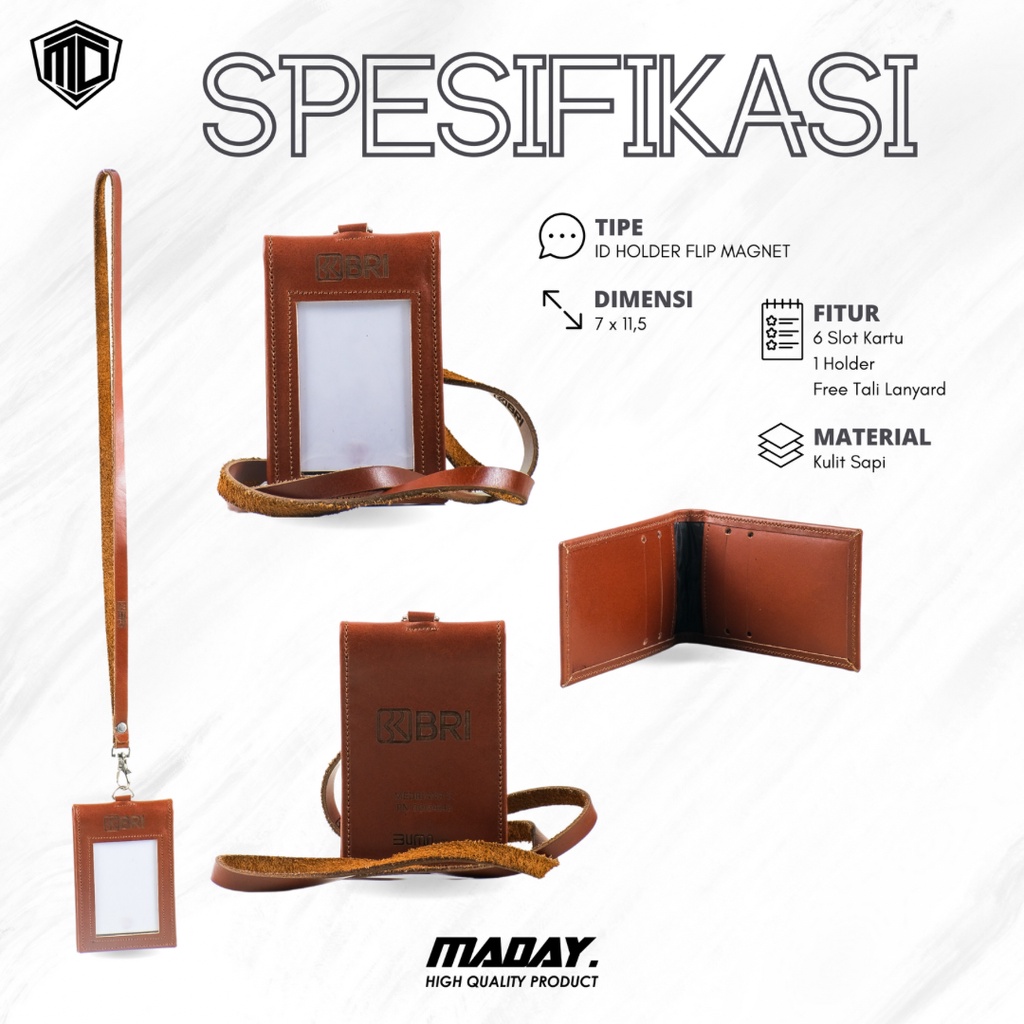 

Id Card Kulit model Magnet saku kulit asli Name Tag Custom Logo dan Nama Perusahaan