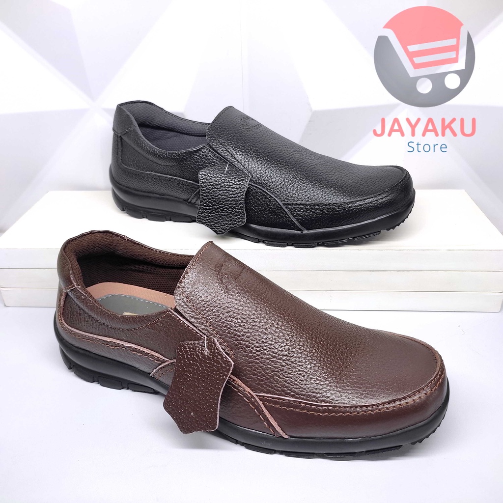 Sepatu Pria De Marco Original Sepatu Kerja Kulit Asli dengan Desain Pantofel Formal yang Elegan