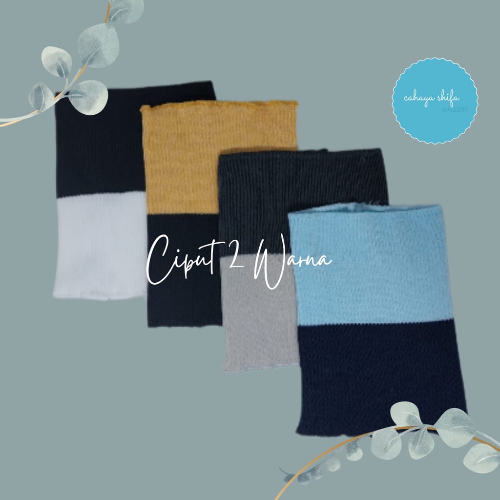 bandana ciput rajut two tone 2 warna murah (ciput keysa)