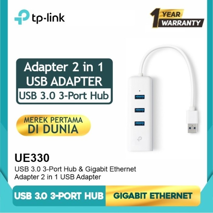 TP-LINK UE330 USB 3.0 HUB 3 Port &amp; 1 Port GIGABIT Ethernet