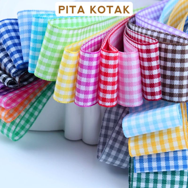 

PITA KOTAK LEBAR 1 INCH 2,5 CM (HARGA ECER PER 2 METER) PITA MOTIF |PITA KADO HAMPERS GIFT BOUQUET BUNGA