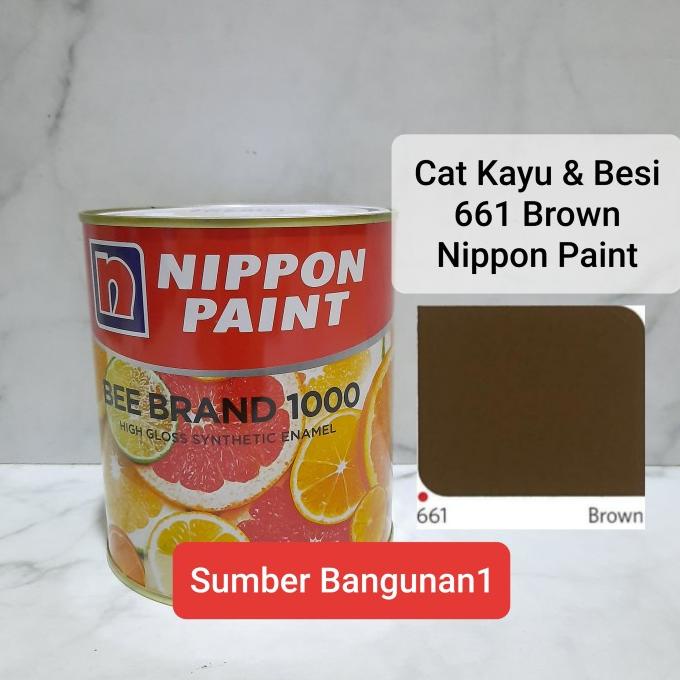 Sale Nippon Paint 661 Brown Cat Kayu Besi Bee Brand Coklat Tua Lis Pintu Termurah