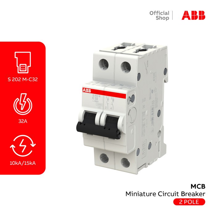 ABB MCB 10KA 2P 32A S 202 M-C32 2CDS272001R0324