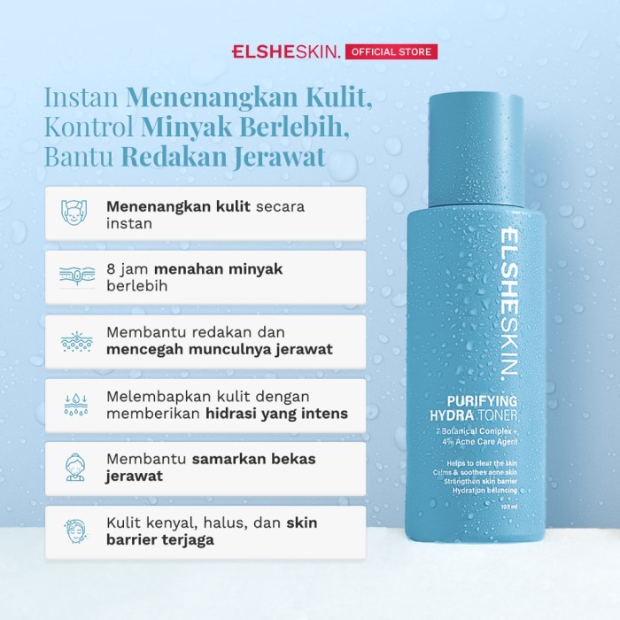 BPOM ELSHESKIN PURIFYING HYDRA TONER 100ML / TONER JERAWAT ELSHE SKIN / SYE