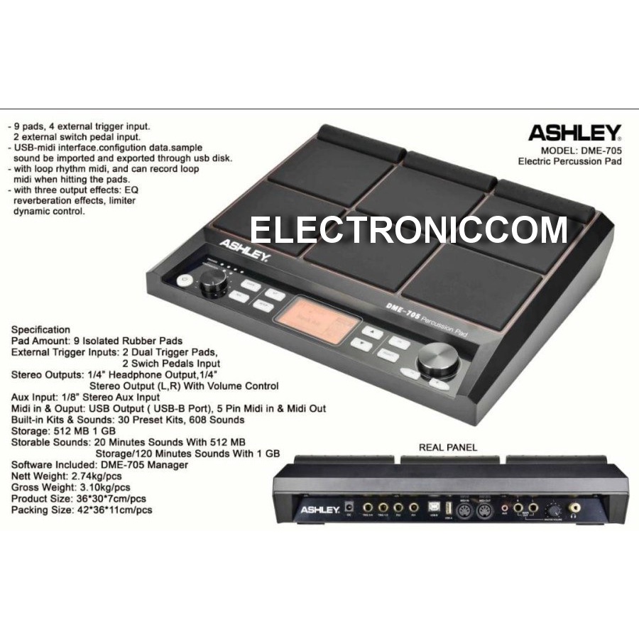 ORIGINAL Drum elektrik DME Ashley DME 705 Electric