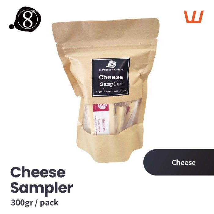 

[Bisa COD] Cheese Sampler Pack Keju Organic Natural 8 Degrees isi 5