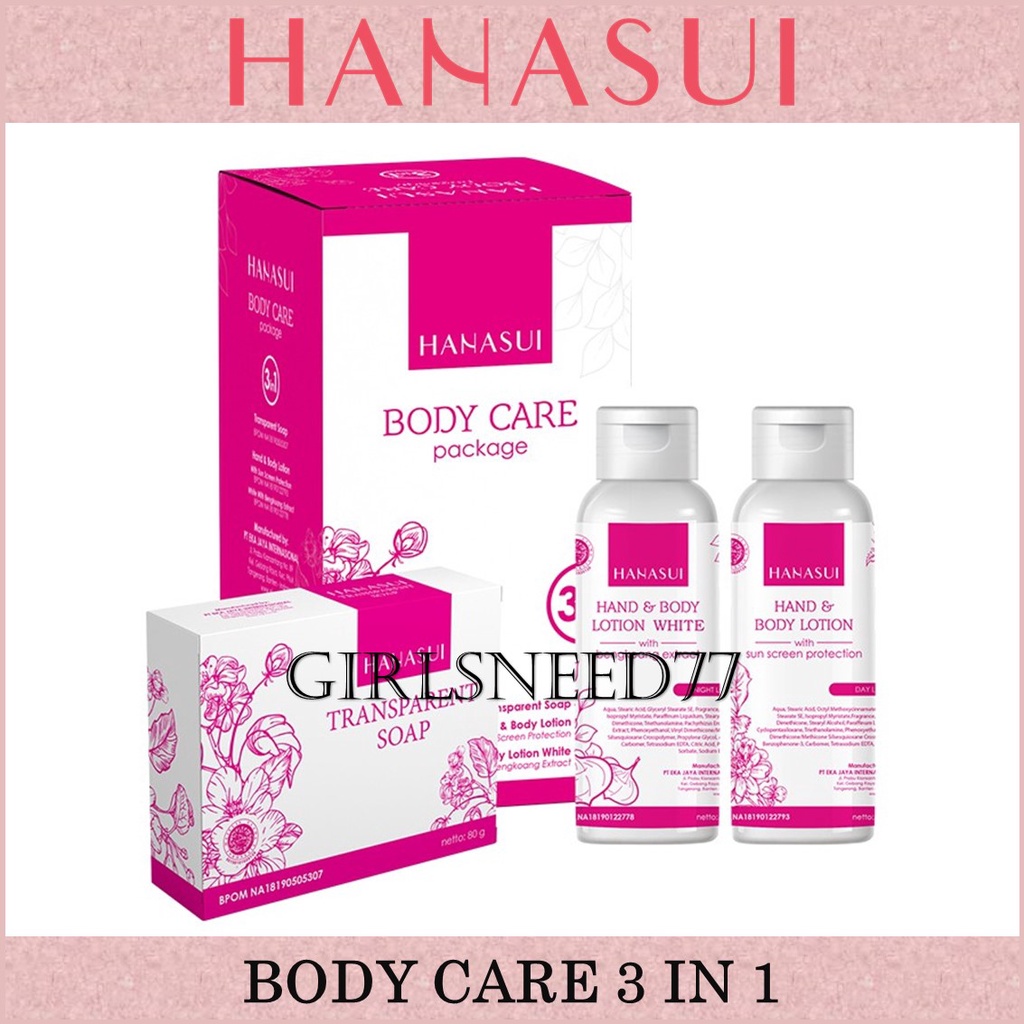 Hanasui Body Care Lotion 3 in 1 SAbun Losion Pagi Malam Perawatan Kulit Cantik Beauty Skin Care