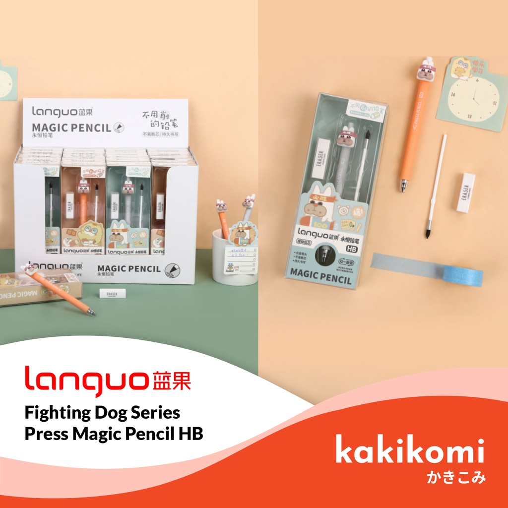

Pensil Ajaib Clicker Languo Fighting Dog Series HB Magic Pencil