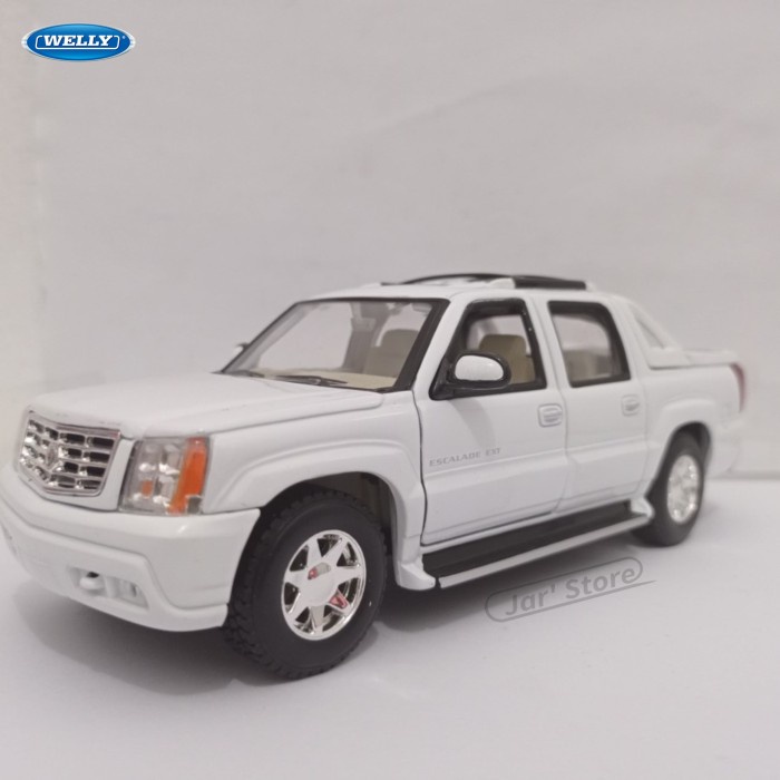 DIECAST MOBIL CADILLAC ESCALADE EXT 2002 PUTIH WELLY MINIATUR MOBIL 24