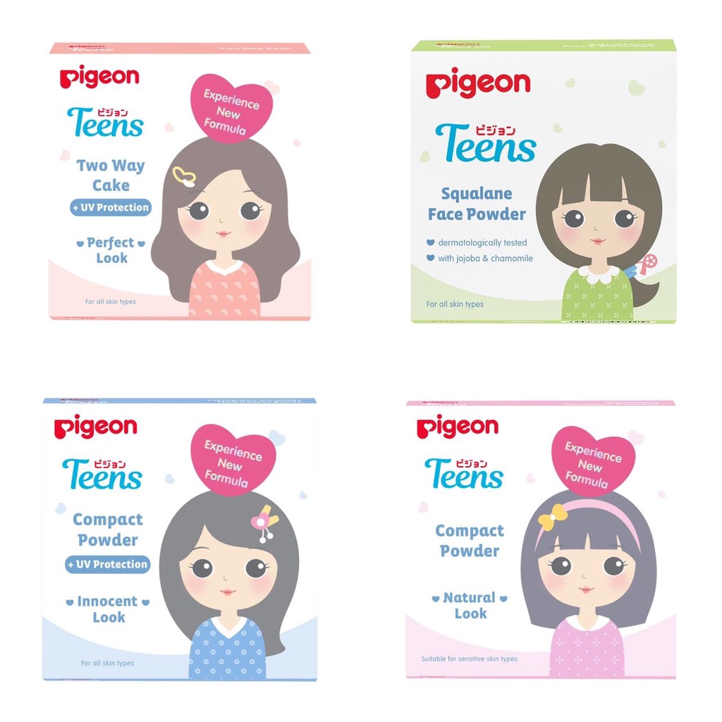 PIGEON Teens Compact Powder +UV Protection 14gr | Two Way Cake | Face Powder | Bedak Padat Remaja 14gr | Bedak Padat BPOM