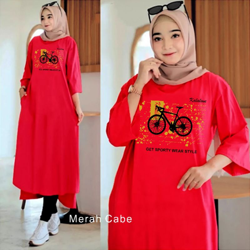 Arista midi dress / baju MIDI dress wanita / bahan combed 24s aplikasi sablon platisol / tunik combed terbaru2022 / tunik kekinian