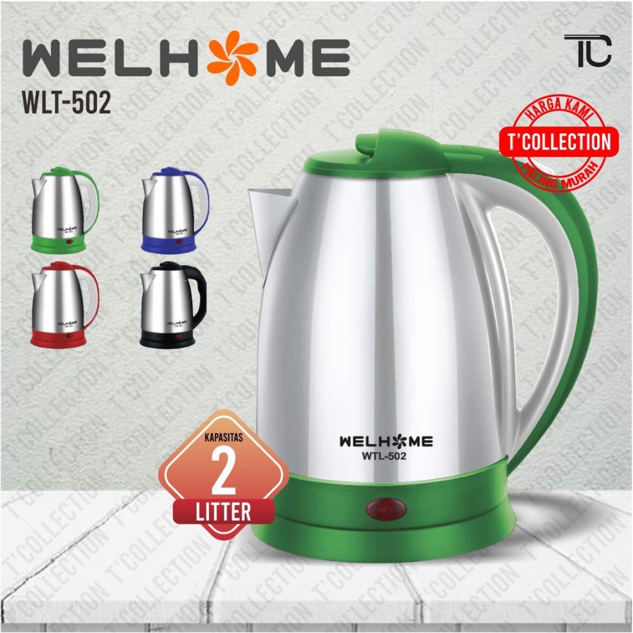 Kettle Listrik / Pemanas Air Kapasitas 2 Liter WELHOME WLT-502